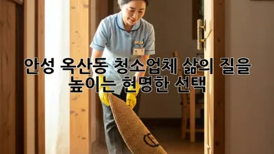 안성 옥산동 청소업체, 삶의 질을 높이는 현명한 선택